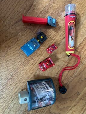 Disney Red and Blue Cars Flashlight Set with Mini Lightning McQueen Toys